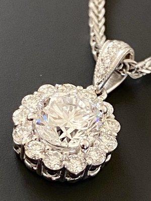 This is the pendant that Steve designed using my mother's diamond.  Gorgeous!