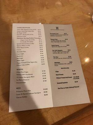 Menus for beers and more included