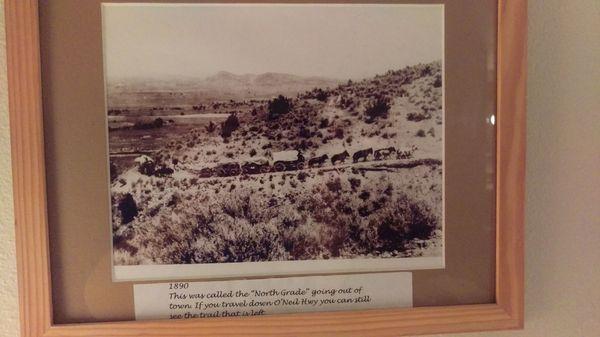 Historic photos in the room.