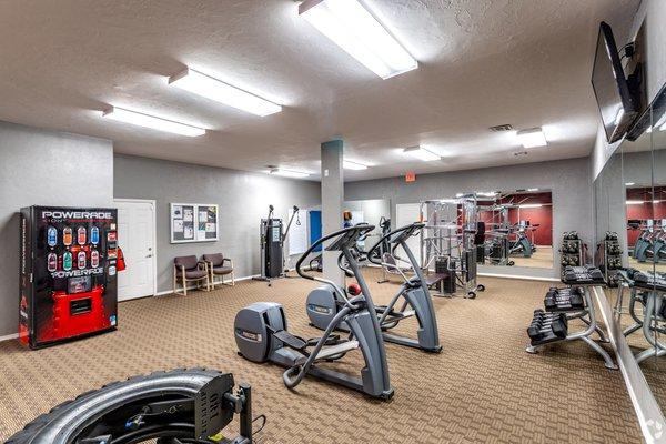 Fitness room area at Westwood Park apartments in Norman, Oklahoma.