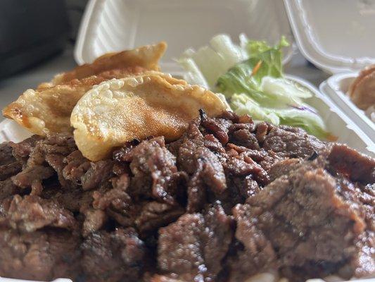 Beef &Gyoza meal