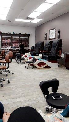 Inside the salon.