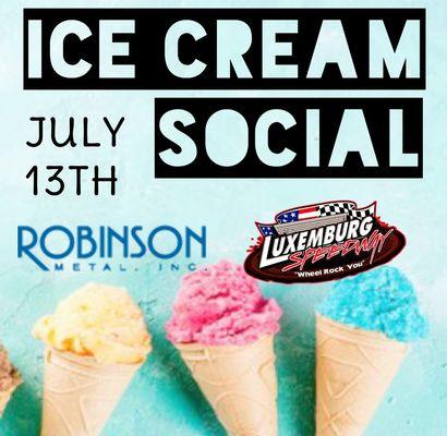 Pit Crew Appreciation Night @ Luxemburg Speedway- Friday, July 13th. During races, pit patrons receive free ice cream! Racing starts at 7PM!