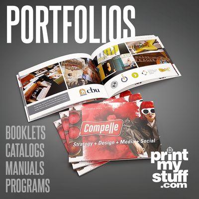 Elevate your agency's brand with high-quality printed portfolio books, like this one we did for Compelle!