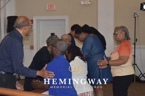 Praying at the altar at Hemingway