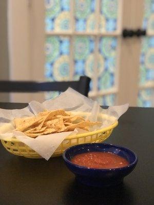 Chips and Homemade salsa