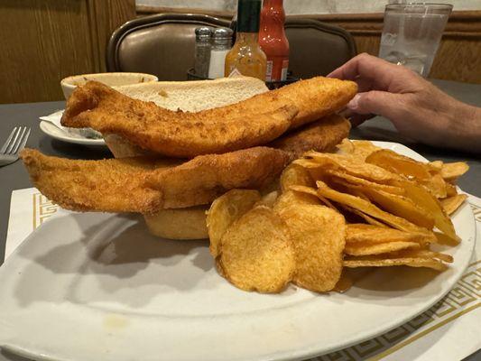 The really LARGE fish sandwich (and chips)