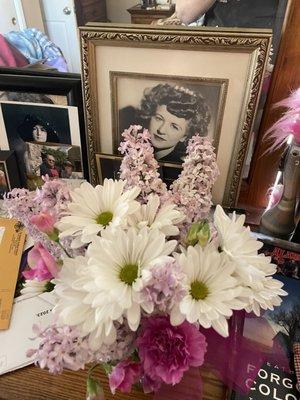 the bouquet with my grandma's picture