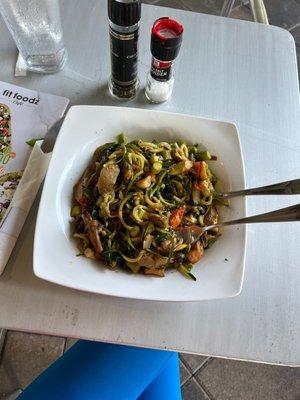 Barb's healthy pasta (but sub for zoodles). Yum!