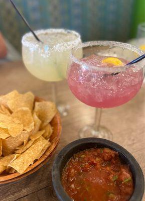 Prickly pear, margarita. Chips and salsa.