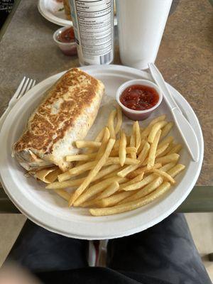 Kids Burrito with fries