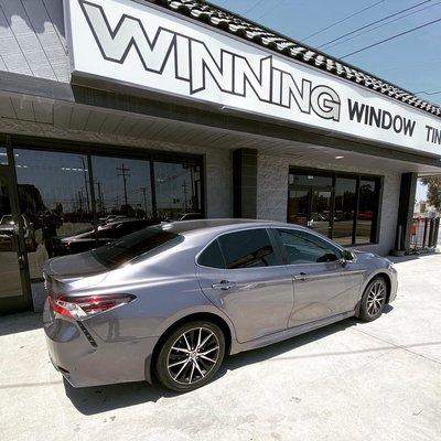 2022 Toyota Camry tinted 20% rear and 35% front with ceramic tint