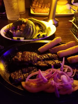 Skirt steak with yucca fries delicious