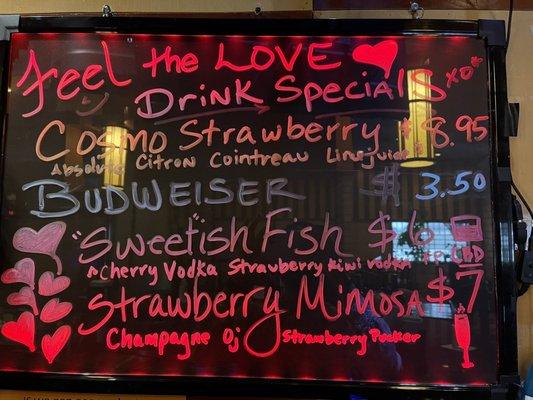 Valentines Day Drink Specials