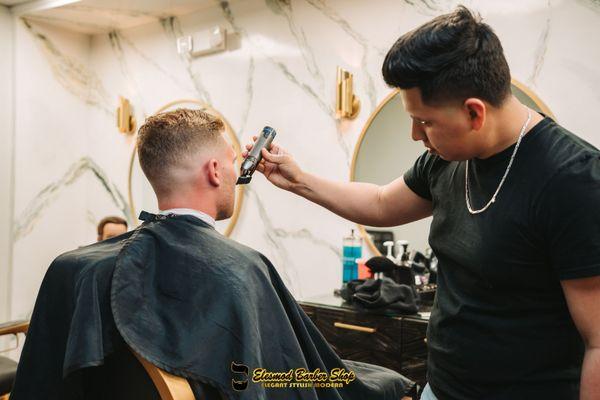 Low skin fades: this cut offers a low fade that traditionally begins just above the ears.