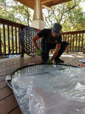 Assembling patio furniture