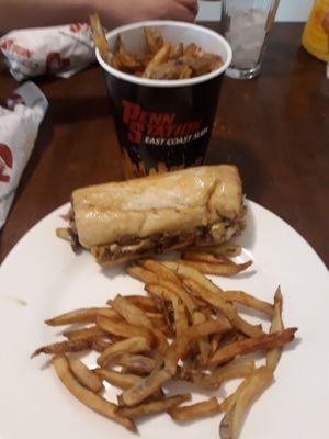 Cheesesteak and fries