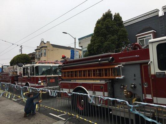 Convoy of SFFD/PD for Gus' celebration of life