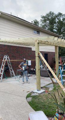 Small patio addition to back of the house