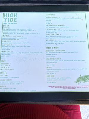 7/9/22 - Menu