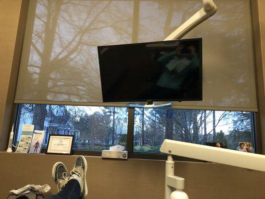 TV in the hygienist / exam area