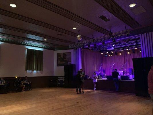 Pre-show view of the dance floor and stage