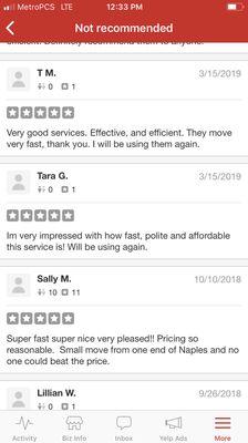 More Reviews that aren't shown on yelp but the customers have posted it !