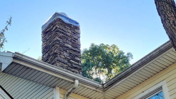 Fireplace chimney.