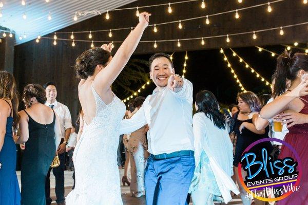 Shelbie & Matt on the Seven Sycamores Dance Floor dancing to Bliss Events Group's DJ's!