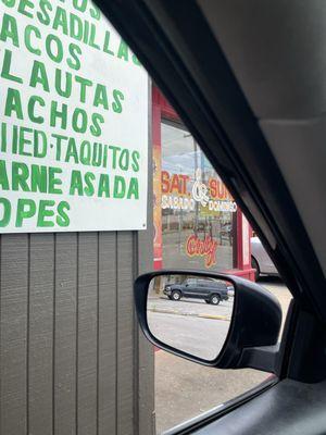 Sitting in the drive thru