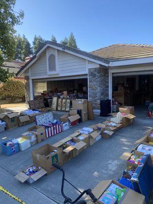 organized boxes before the sale has opened