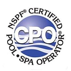 NSPF Certified, Pool, Spa Operator, Trained by NSPF-Certified Staff who are certified CPO swimming pool operators.