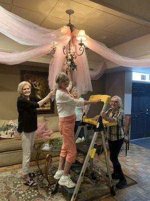 Decorating the lobby for a Leadout