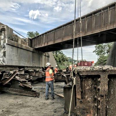 High Speed Rail project from Chicago to St. Louis on its way. Bridge demo in Shipman, IL #demolition #STL #Chicago #highspeed...