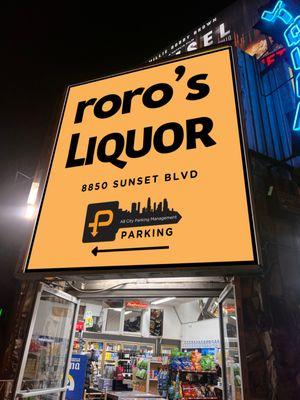 Roro's Liquor & Convenience Store located at 8850 Sunset Blvd. West Hollywood -- w/ All City Parking in the back!