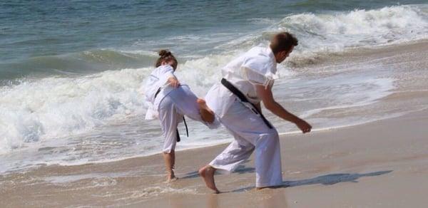 Annual beach workout.