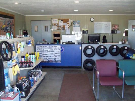 Service department office and waiting area.