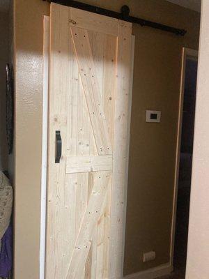 Replaced broken closet door with barn door