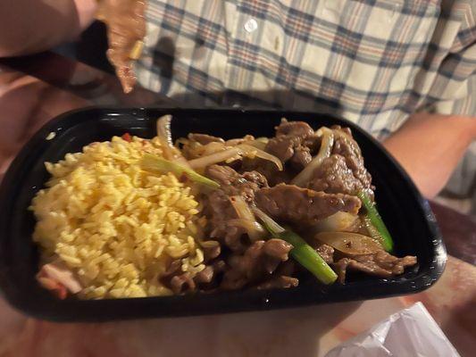 Mongolian beef...coulda been spicier but you can ask for more heat.