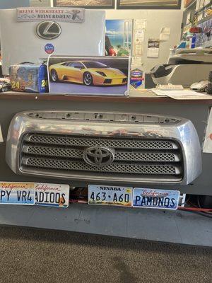 Front desk- auto themed lobby