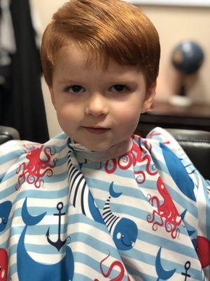 The before of his first professional cut!