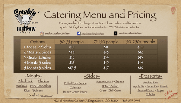 Catering Menu 2024