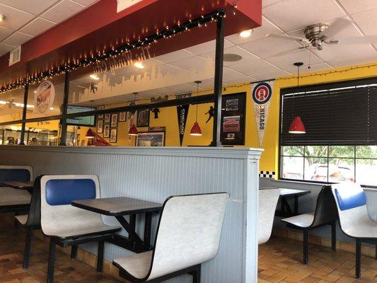 View of the indoor dining area.