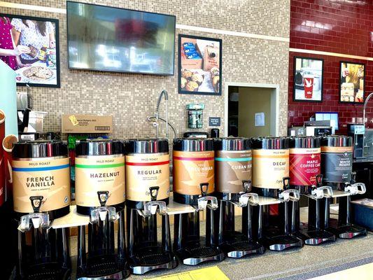 The self-serve coffee line up