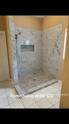 Walk in shower by Remodeling work 123