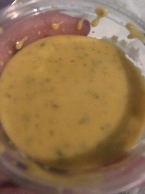 The new queso! Bad pic, but notice how many jalapeño bits there are!