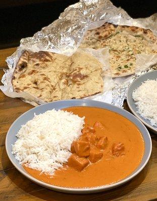 Chicken Tikka, Tandoori Roti, Garlic Naan