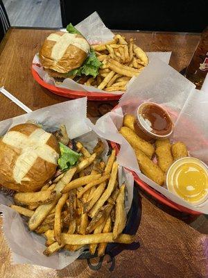 Cheeseburger Fresh Hand-Cut Fries Mozzarella Sticks