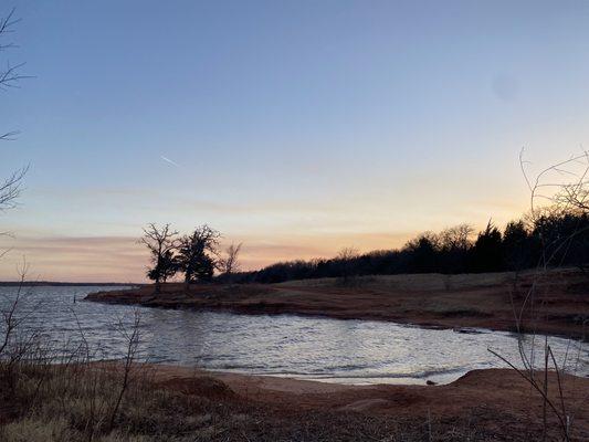 Our picnic spot at sunset