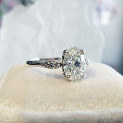 Oval lab grown diamond custom engagement ring